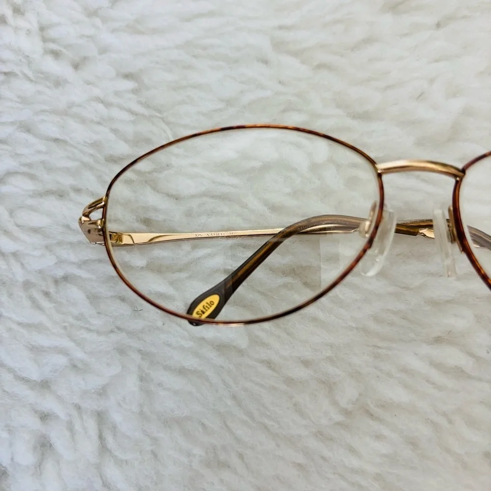 Safilo Emozioni Brown Tortoise/Gold Oval Glasses Frame Only